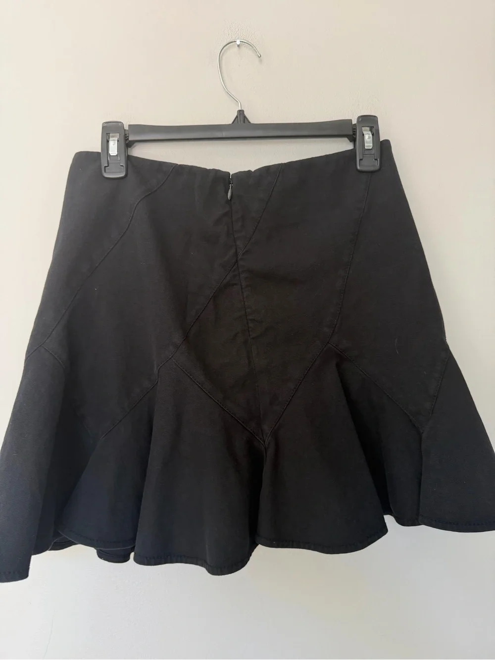 Derek Lam Black Lace-Up Flared Mini Skirt